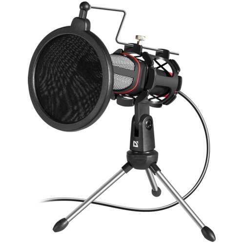 Микрофон игровой Defender Forte GMC 300, тренога, поп-фильтр, черный изображение