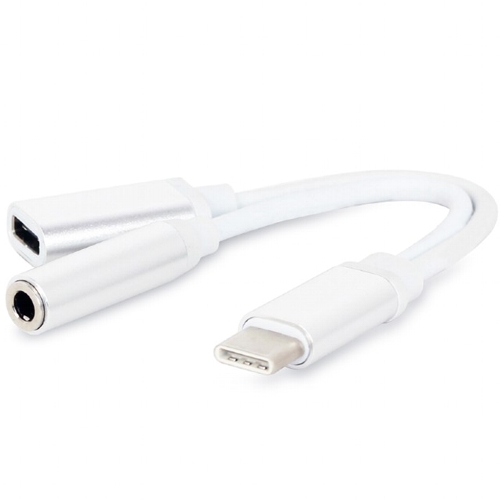 Аудио адаптер USB Type-C 3.5мм Cablexpert CCA-UC3.5F-02W, белый изображение