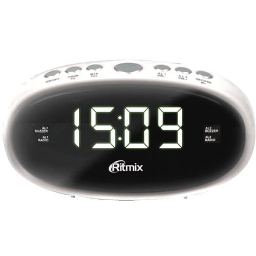 Радиоприемник часы Ritmix RRC-616W, 220В, белый изображение