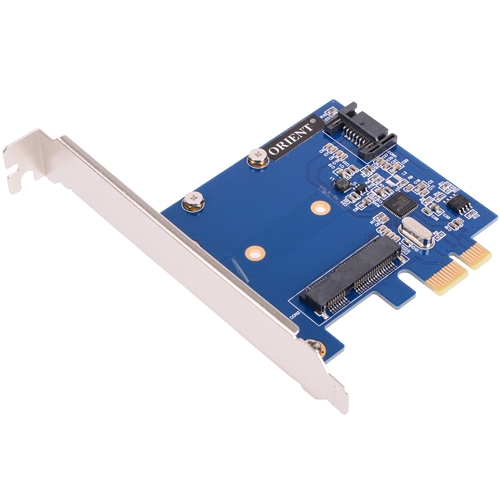PCI-E на SATA3 контроллер 2 внутренних SATA и mSATA Orient A1061MS до 6TB чип ASM1061 изображение