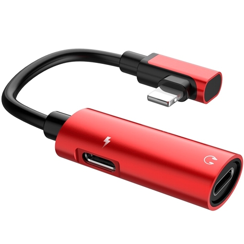Адаптер аудио Hoco LS18 Red, для Lightning, красный изображение