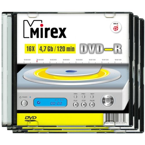 Диск DVD-R 4.7 Гб Mirex, слим, 5 шт изображение