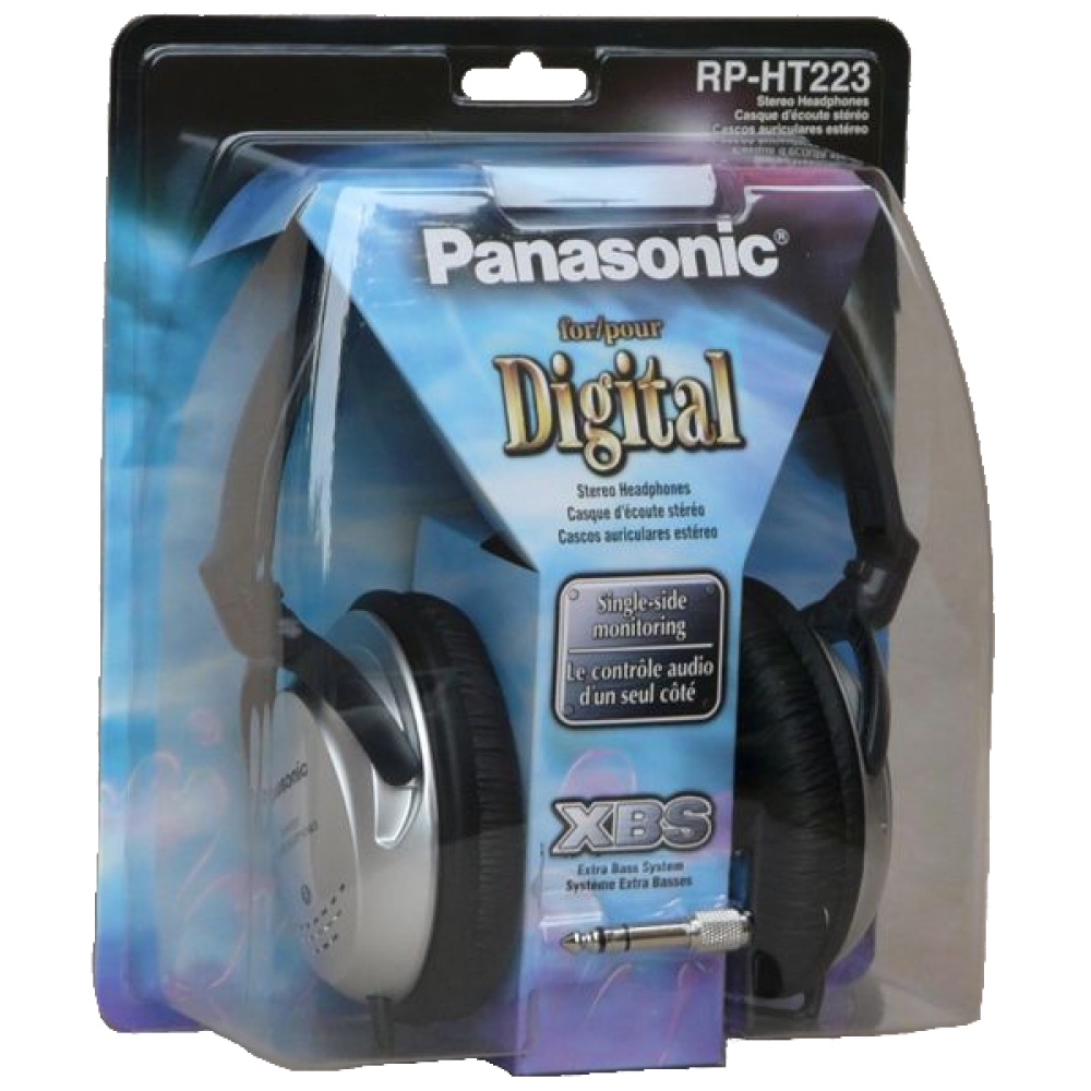 Наушники Panasonic RP-HT223GU-S, черно-серебристые изображение