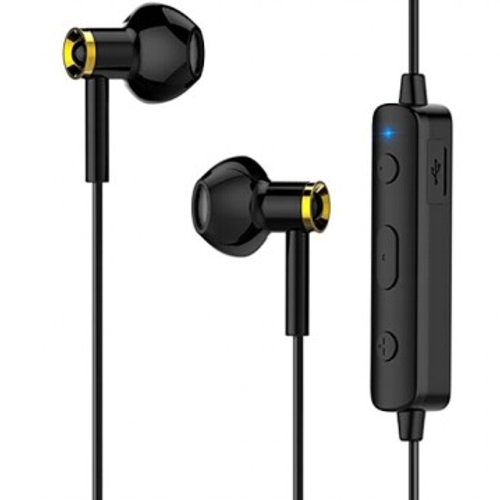Bluetooth наушники вкладыши с микрофоном Hoco ES21 Wonderful Sports Black, черные изображение