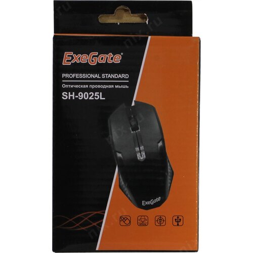 Мышь Exegate SH-9025L, черная изображение