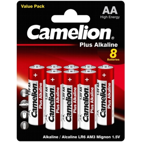 Батарейка AA щелочная Camelion LR6-8BL Plus Alkaline, в блистере, 8 шт. изображение