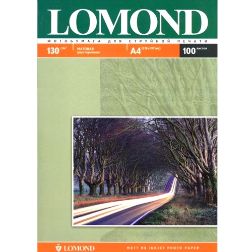 Фотобумага струйная двусторонняя A4 Lomond 0102004, матовая, 130г, 100 листов изображение