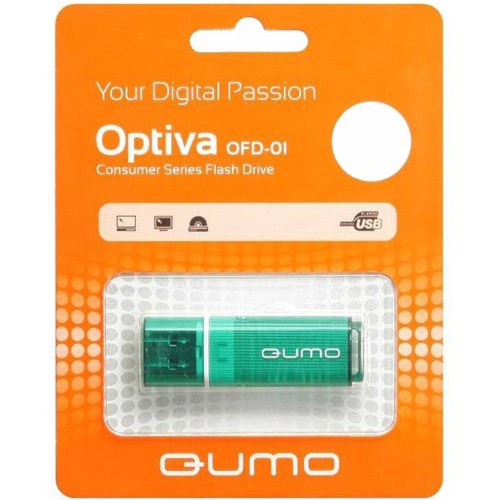 Флешка USB 2.0 Qumo Optiva 01, 16 Гб, зеленая, (18077) изображение