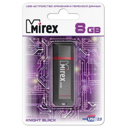Флешка USB 2.0 Mirex Knight Black, 8 Гб, черный, (13600-FMUKNT08) изображение