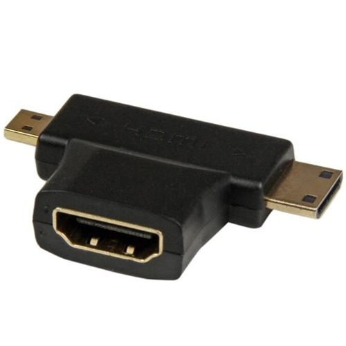 Видео адаптер HDMI на miniHDMI и microHDMI Orient C137, угловой переходник на кабель изображение