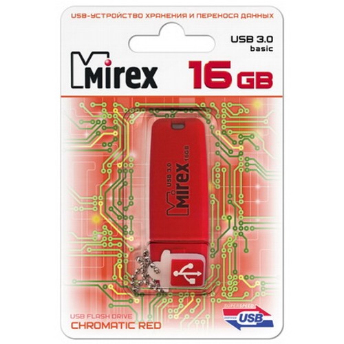 Флешка USB 3.0 Mirex Red Chromatic, 16 Гб, красная, (13600-FM3СHR16) изображение