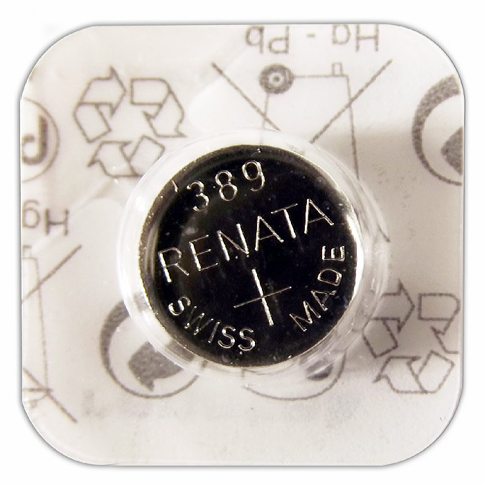 Батарейка для часов Renata R 389 SR 1130 W 1.55V, 80mAh, 11.6x3.1mm изображение