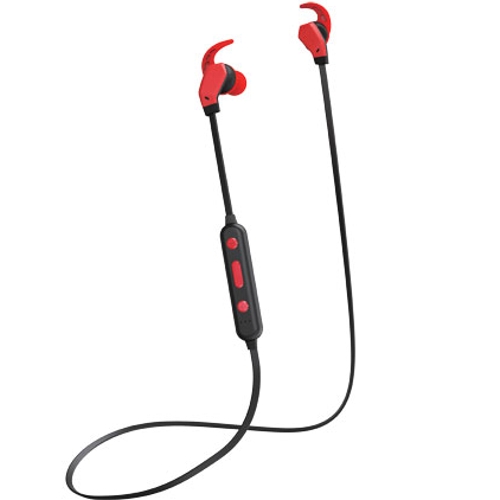Bluetooth наушники вкладыши с микрофоном Perfeo Wings, черно-красные изображение