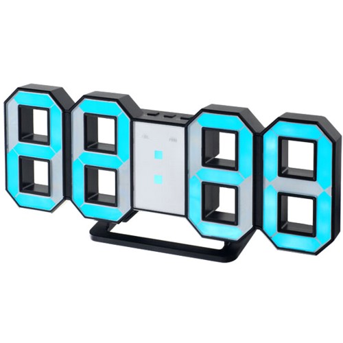 Электронные часы Perfeo Luminous PF-663, будильник, USB, синие цифры, черный корпус изображение