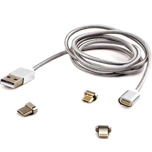 Кабель USB Am+магнитные коннекторы USB-Cm+microBm+Lightning Cablexpert изображение