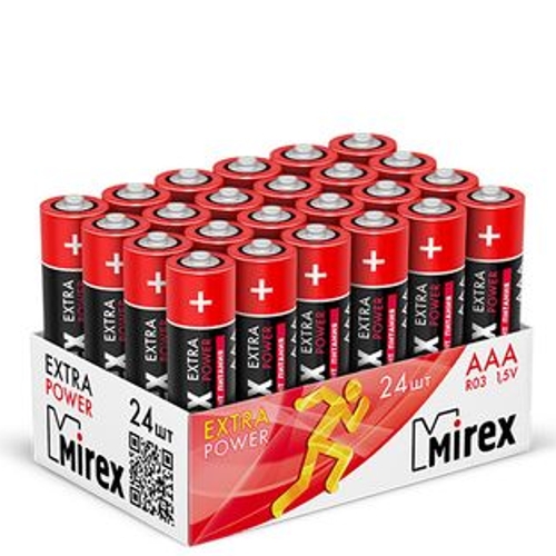 Батарейка AAA солевая Mirex R03, в картоне 24 шт. изображение