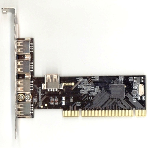 PCI на USB контроллер 4 внешних порта USB2.0 Af и 1 внутренний, Orient, DC-602 OEM, VIA VT6212L изображение