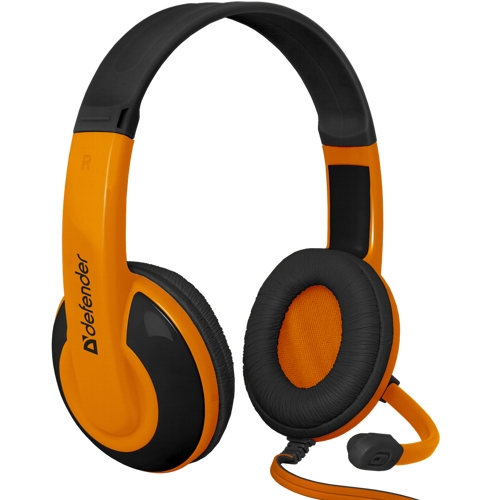 Игровые наушники с микрофоном Defender G-120 Warhead, черно-оранжевые изображение