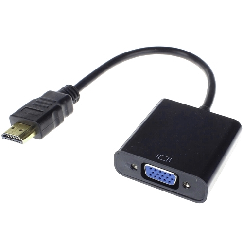 Адаптер HDMI на VGA 19M/15F + аудио 3.5 мм Cablexpert A-HDMI-VGA-03, 0.15 метра, черный изображение