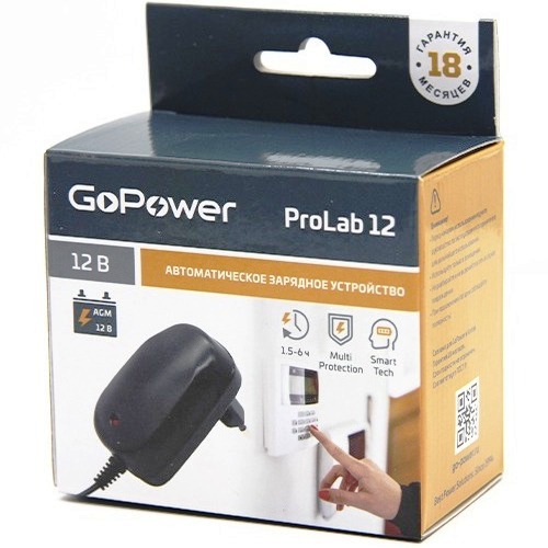 Блок питания адаптер GoPower ProLab 12, 12В 1А, клеммы F2 (T2) изображение