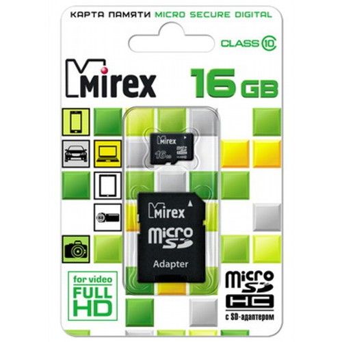 Карта памяти microSD Mirex, 16 Гб, класс 10, (13613-AD10SD16) изображение